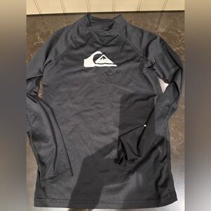 Quiksilver Boys SIZE 12 Youth Medium Black Mock Neck Athletic Board Shirt